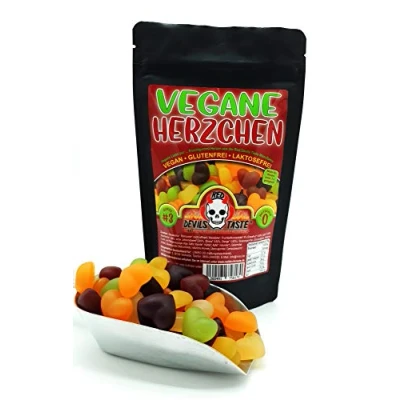 Abbildung von Vegane Herzchen leckeres veganes Fruchtgummi 200g im ZIP Beutel