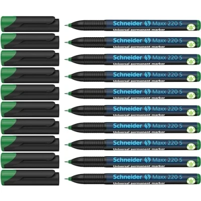 Abbildung von Schneider Maxx 220 S Universal Marker (permanent, Cap Off Ink, 0,4 mm) 10er Packung grün