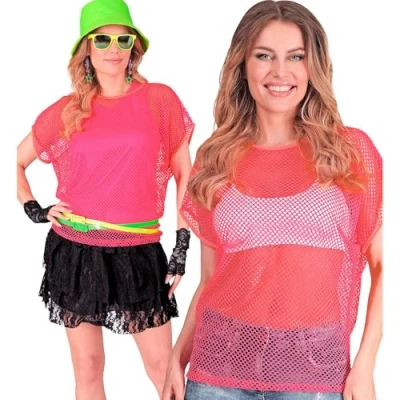 Abbildung von W WIDMANN MILANO Party Fashion Netzoberteil für Damen, kurzarm Netzshirt, T Shirt Festival, Karneval