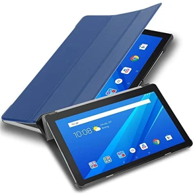 Abbildung von Cadorabo Hülle kompatibel mit Lenovo Tab M10 (TB X505F) Nicht für HD, FHD, FHD Plus, HD2 Tablethülle ohne Auto Wake Up aus Kunst Leder Flip Cover in Blau