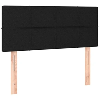 Abbildung von vidaXL Kopfteil, Bettkopfteil mit Holzbeinen, Höhenverstellbar Polsterkopfteil für Bett, Betthaupt Bettzubehör Schlafzimmer, Schwarz 80x5x78/88cm Stoff