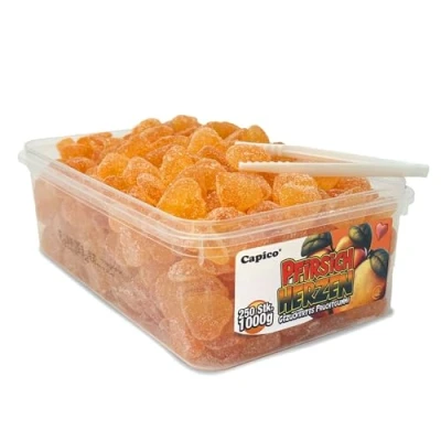 Abbildung von Capico Pfirsichherzen gezuckertes Fruchtgummi (1000g) in Dose, Halal