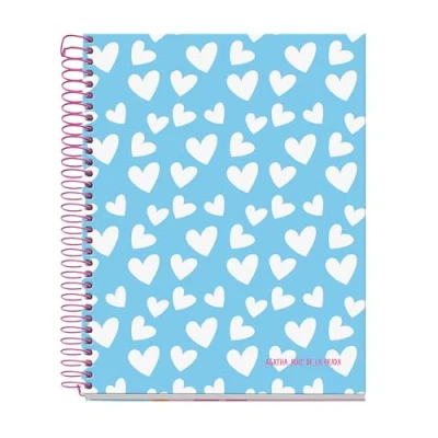 Abbildung von Miquelrius A5 Notizbuch, liniert, 7 mm, Hardcover, Notizbuch mit 120 mikroperforierten Blättern, 4 Farben zum Organisieren, extra blickdichtes Papier 70 g/m², 2 Löcher Abheften