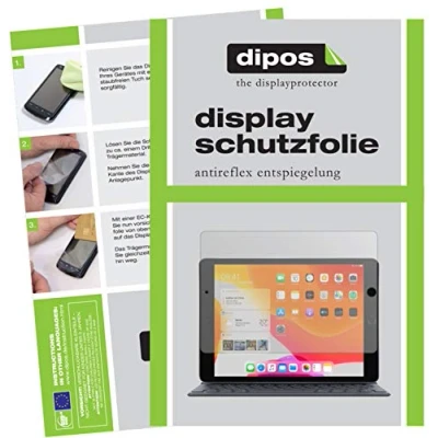 Abbildung von dipos I 2x Schutzfolie matt kompatibel mit Apple iPad 10.2 Zoll (7.Gen 2019) Folie Displayschutzfolie