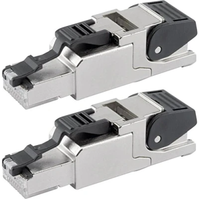 Abbildung von Telegärtner J00026A2000 feldkonfektionierbarer RJ45 Stecker für AWG24/1 AWG22/1, AWG27/7 AWG22/7 (2 Sätze)