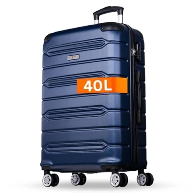 Abbildung von NOWI Handgepäck Koffer 55x40x20cm leicht 40L Volumen 8 Rollen 360 drehbar Leichter ABS mit Zahlenschloss &amp; Teleskopgestänge, Kabinentrolley, Handgepäckskoffer, Kabinenkoffer (blau, M)