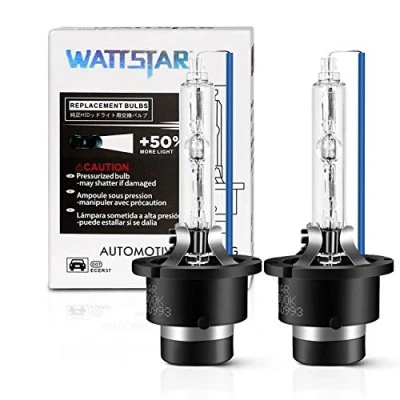 Abbildung von Wattstar D2S Scheinwerferlampen, Xenon, 35W HID Scheinwerfer, Lampe, Xenon Scheinwerferlampe, 4300K Scheinwerferlampen (2er Pack) ………