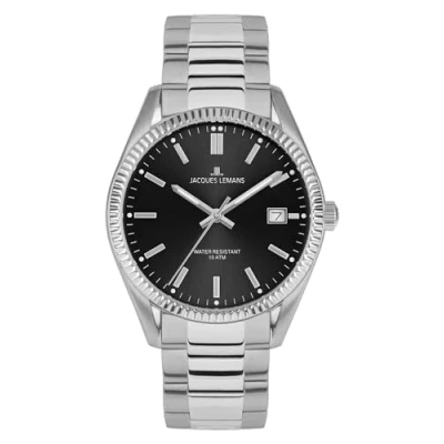 Abbildung von JACQUES LEMANS Herrenuhr Derby Edelstahl/Schwarz 50 3A