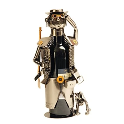 Abbildung von Lifestyle &amp; More Moderner Wein Flaschenhalter Jäger aus Metall Höhe 32 cm