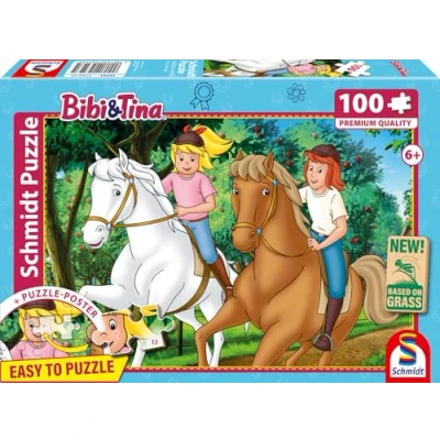 Abbildung von Schmidt Spiele 56543 Bibi &amp; Tina, Sommerausritt, 100 Teile Kinderpuzzle aus Graspappe, Mehrfarbig