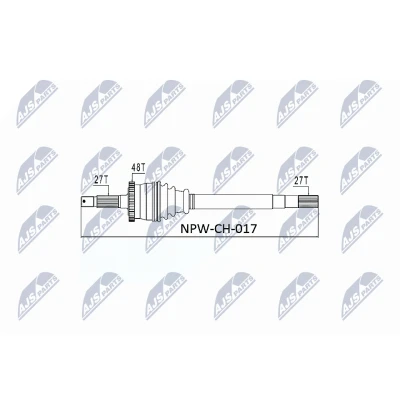 Abbildung von NTY NPW CH 017 Antriebswelle Vorderachse links 618 JEEP: GRAND CHEROKEE 2