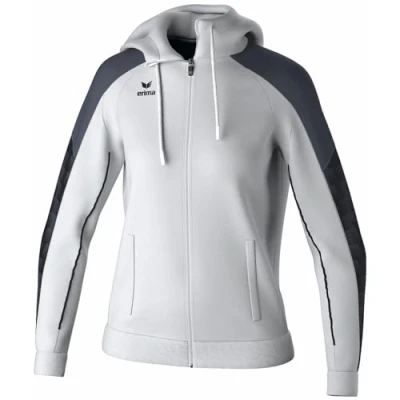 Abbildung von Erima Damen EVO STAR Trainingsjacke mit Kapuze (1032439), weiß/schwarz, 44