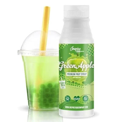 Abbildung von INSPIRE FOOD Echter Fruchtsirup für Bubble Tea Mischung 300ml Grüner Apfel Tea, Boba Slushes &amp; Ice Blended 100 % vegetarisch, glutenfrei