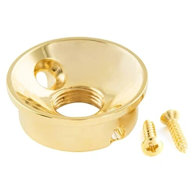 Abbildung von Musiclily Pro 3/8 Zoll Stahl Telecaster Buchsenblech Klinkenbuchsenplatte Jack Plate für USA/Mexico Tele Style E Gitarre, Gold