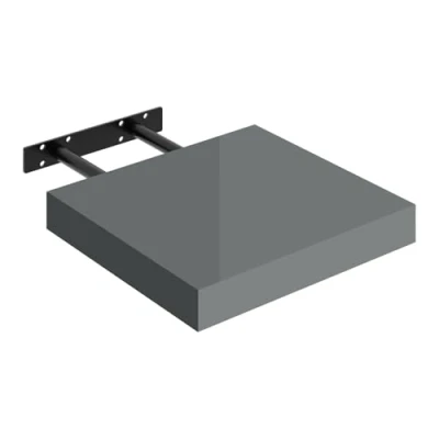 Abbildung von WOLTU Wandregal grau, Regal Wand, Schweberegal, Regalbrett, Wandboard, mit Metallhalterung, unsichtbare Montage, für Küche Badezimmer Wohnzimmer Schlafzimmer, aus MDF, 30x22,9x3,8 cm