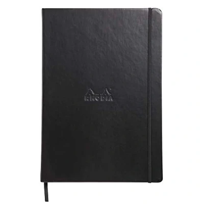 Abbildung von Rhodia 118869C Web Notebook (DIN A4, 21 x 29,7 cm, elfenbein, liniert, dot grid, 90 g, 96 Blatt) 1 Stück schwarz