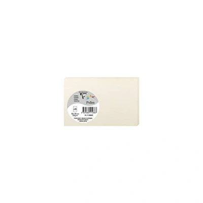 Abbildung von Clairefontaine 11486C Packung mit 25 Karten Pollen, 8,2x12,8cm, 210g, Elfenbein Perlmutt, ideal für Ihre Einladungen und Korrespondenz, 1 Pack