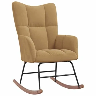 Abbildung von vidaXL Schaukelstuhl Relaxstuhl Schaukelsessel Schwingsessel Ruhesessel Relaxsessel Schwingstuhl Polsterstuhl Polstersessel Sessel Braun Samt