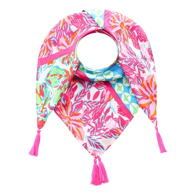 Abbildung von Zwillingsherz Modetuch &quot;Hawaii Blume&quot;, mit Tasseln und farbenfrohem Blumenmuster