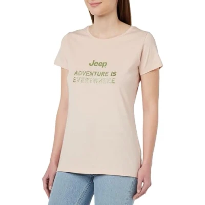 Abbildung von JEEP O102925 P558 J Damen T Shirt Adventure is Everywhere Großer Aufdruck Holzring J23W Powder Rose M