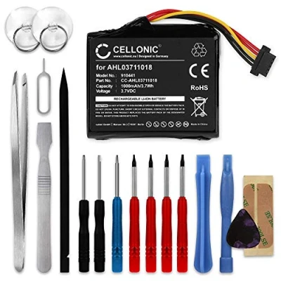 Abbildung von CELLONIC® Qualitäts Akku kompatibel mit Tomtom GO 1000 1005 2405M 2405T Live 2050 14644, AHL03711018,VF1C,4CQ02 1000mAh + Werkzeug Set Ersatzakku Batterie