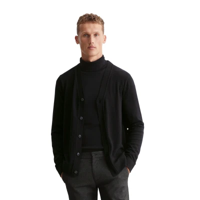 Abbildung von Marc O&#039;Polo Regular Strickjacke, Herren, Größe: Medium, Black