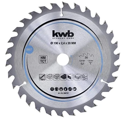Abbildung von kwb Kreissägeblatt 190 x 20 mm Schneller Schnitt, geeignet für Weich und Hartholz, Tischlerplatten Spanplatten