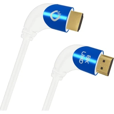Abbildung von Oehlbach Shape Magic 90 UHD 8K Ultra High Speed 2.1 HDMI Kabel Zertifiziert 48 Gbps (90 Grad Winkelstecker, OFC Kupfer, 4K@120Hz, 8K@60Hz, eARC, dynamisches HDR) weiß 2m