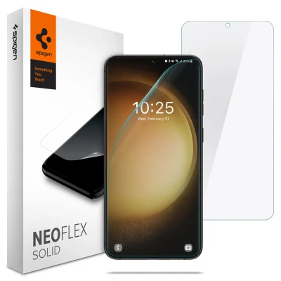 Abbildung von 2er Pack Samsung Galaxy S23 Schutzfolien Spigen Neo Flex Screenprotector Duo Case Friendly Screenprotektor für das