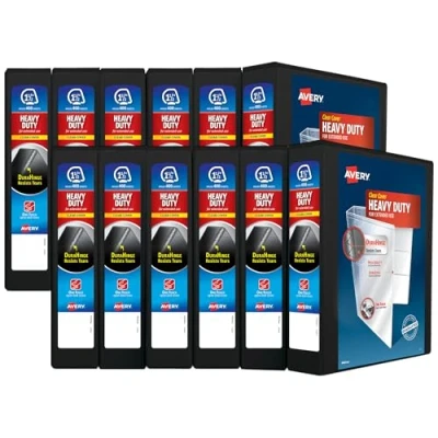 Abbildung von Avery robuste Aluminiumguss EZD Referenz View Weiß Binder 12er Pack 1.5 Inches schwarz