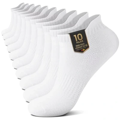 Abbildung von YouShow Sneaker Socken 10 Paar Sportsocken Herren Kurze Weiß 43 46 Damen Atmungsaktiv Laufsocken Baumwollsocken Halbsocken