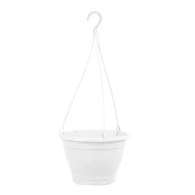 Abbildung von greemotion Blumenampel Lea, Kunststoff Hängeblumentopf in Weiß, Ø 25 cm