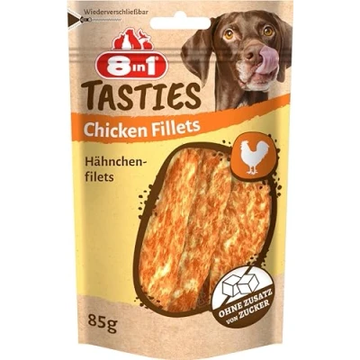 Abbildung von 8in1 Tasties Chicken Fillets Hunde Snack getreidefreie Leckerlis aus köstlicher Hähnchenbrust, 85 g