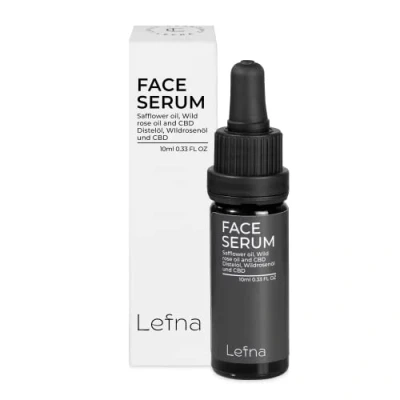Abbildung von Lefna CB Face Serum Gesichtsöl mit Hanföl, ideal für trockene und sehr sensible Haut, beruhigt regeneriert