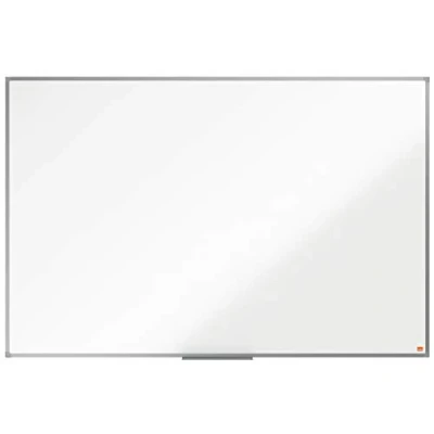 Abbildung von Nobo nicht magnetisches Melamin Whiteboard, 100 x 150 cm, Aluminiumrahmen, Traditionelle Eckmontage, Inkl. Stiftablage, Weiß, Essence Serie, 1915207
