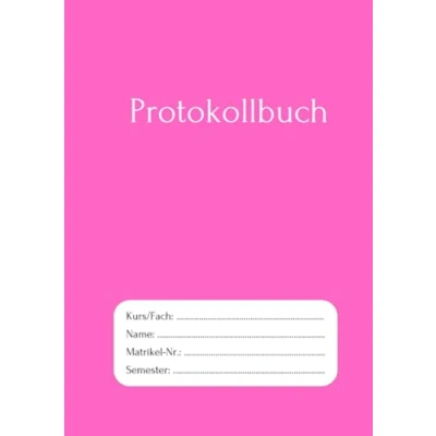 Abbildung von Protokollbuch: Protokolle übersichtlich ideal für Experimente Studium, Schule, Arbeit, Universität kariert Pink