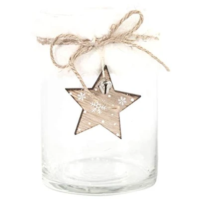 Abbildung von Countryfield Teelichtglas Sanne L Fell 12cm weiß transparent