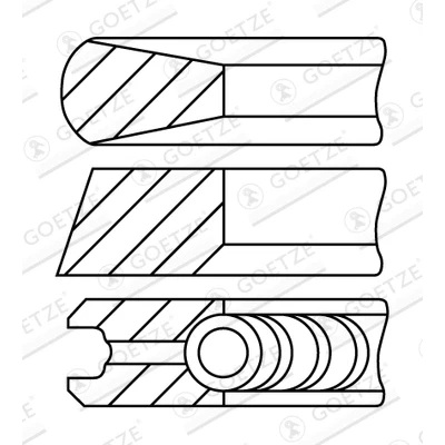 Abbildung von GOETZE ENGINE 08 438800 10 Kolbenringsatz 123