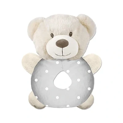 Abbildung von Rassel Teddybär grau für Babys