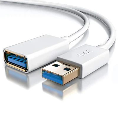 Abbildung von CSL 1m USB 3.2 Gen1 Verlängerungskabel Erweiterungskabel Verlängerung bis zu 5 Gbit s doppelt geschirmt Knickschutz bidirektional weiß
