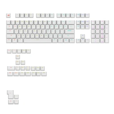 Abbildung von Glorious Gaming GPBT Backlit Tastenkappen (Weiß), lichtdurchlässige Legenden, für mechanische Tastaturen der Größen 100%, 75%, 65%, 60% sowie ANSI &amp; ISO Amerikanische QWERTY Belegung