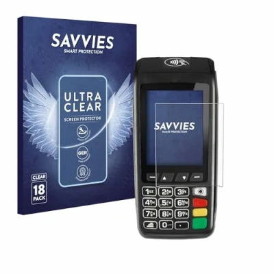 Abbildung von Savvies 18 Stück Schutzfolie für ingenico Move/3500 Displayschutz Folie Ultra Transparent