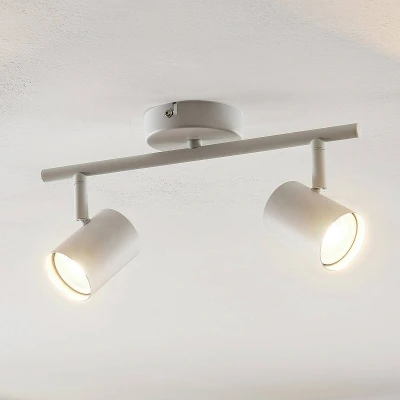 Abbildung von Lindby Deckenspot Jorell, weiß, 32 cm, 2 flg., Metall, GU10