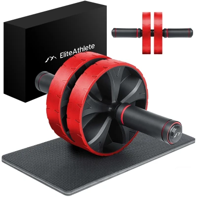 Abbildung von EliteAthlete Bauchroller Bauchmuskeltrainer Bauchtrainer für Zuhause Bauch Weg Abdominal Trainer AB Wheel Roller inkl. gepolsterter Kniematte