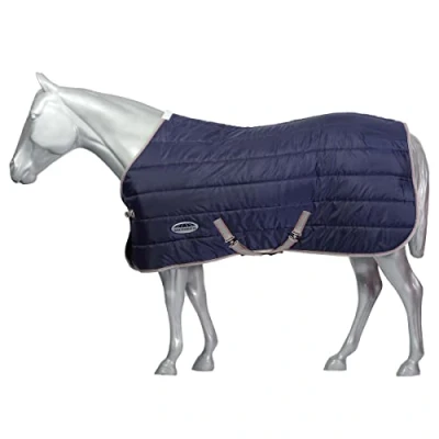 Abbildung von Weatherbeeta Medium Lite Stable Rug Comfitec 210D Channel Quilt Standard Neck 50g Navy/Silver/Red 155/205