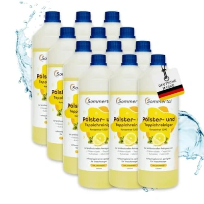 Abbildung von Sommertal Polster und Teppichreiniger, 12L Profi Konzentrat, für über 40 Waschvorgänge, geeignet Sofa, Polster, Auto Sitze, Teppich, Matratze, Waschsauger, Nasssauger &amp; Handwäsche