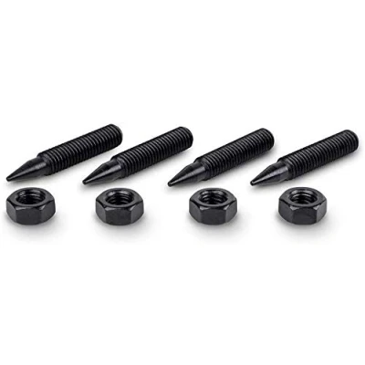 Abbildung von PrecisionGeek Lautsprecher Spikes M6 für HiFi Schwarz Stahl, Box und schraubenmutter 4 Stück