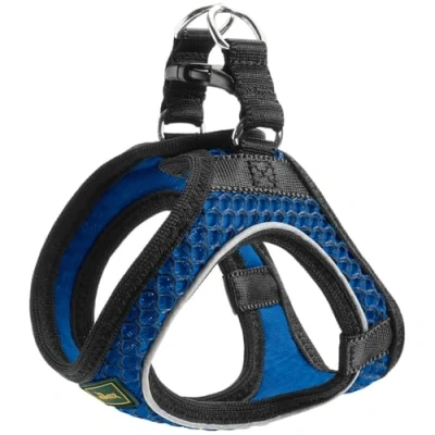 Abbildung von HUNTER Hundegeschirr HILO COMFORT, Farbe: blau, Easy Step In Geschirr für kleine bis mittlere Hunde, mit Netzmaterial, reflektierende Elemente, angenehm leicht, modernes Design Größe: XS