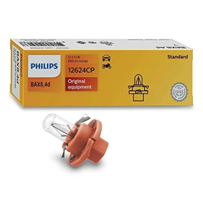 Abbildung von PHILIPS 12624CP Glühlampe, Instrumentenbeleuchtung 12 1,1 Kunststoffsockellampe B8.4d