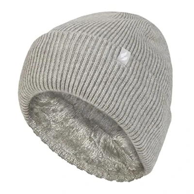Abbildung von HEAT HOLDERS Beanie Mütze für Damen mit Heatweaver Fleecefutter Modische Umsatz Cuff (Einheitsgröße, Hellgrau)